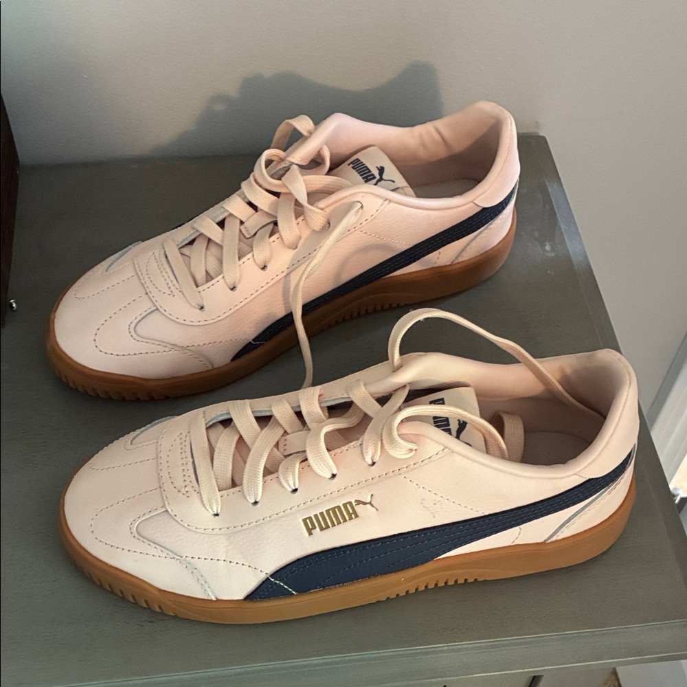 Puma Beige and Navy Sneakers